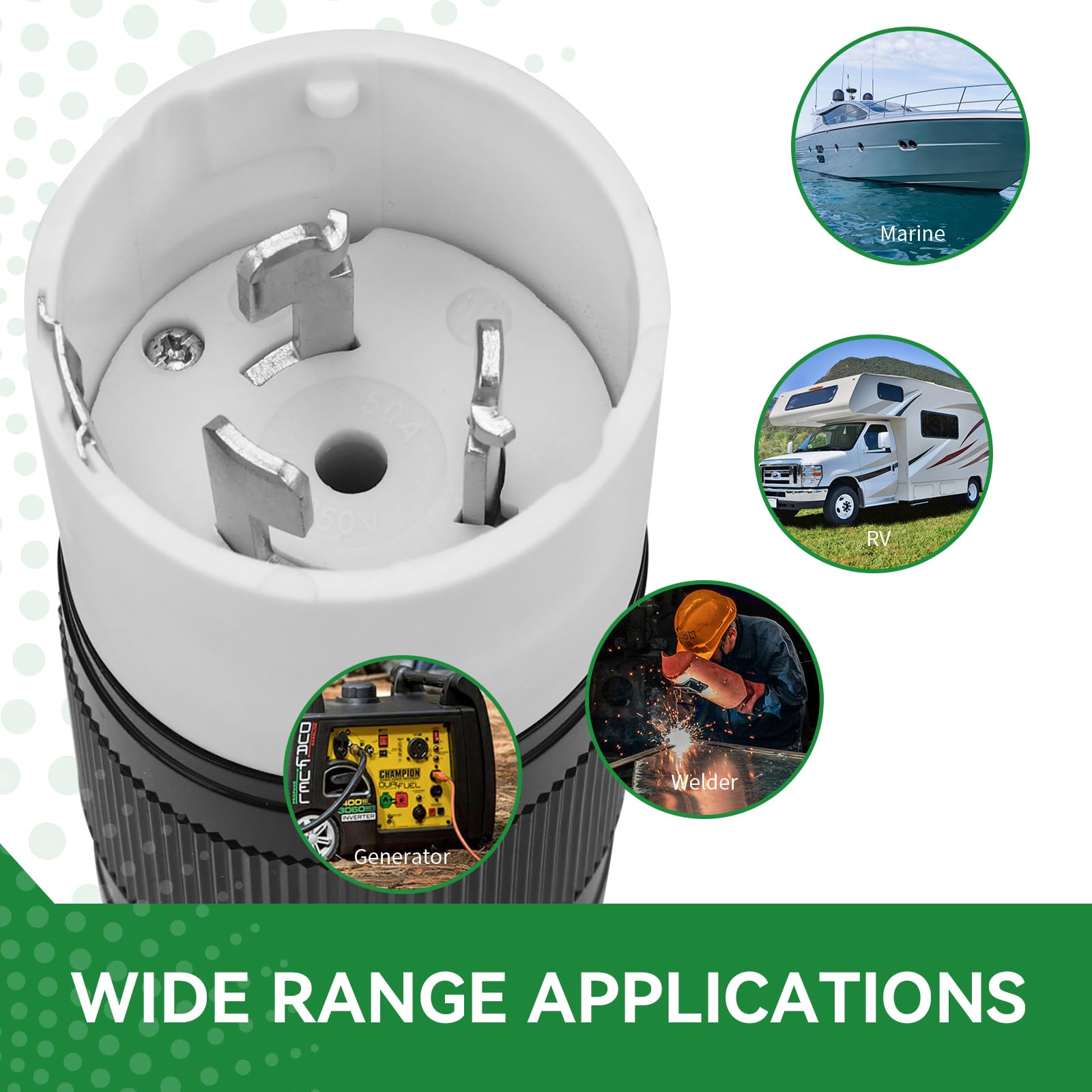 Amazon.com: RVINGPRO 50 Amp Twist Lock Plug LL550P CS6365