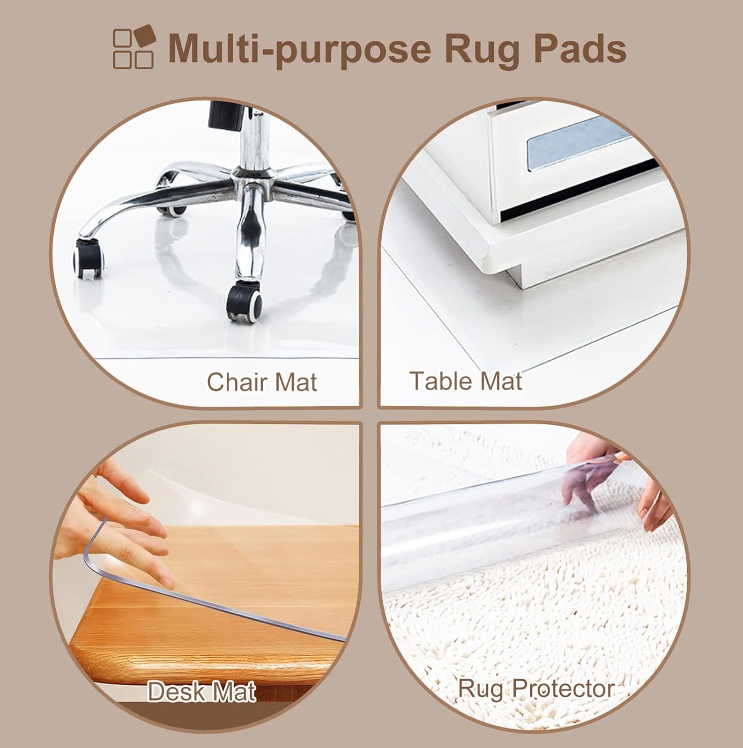 Customizable Non-Slip Plastic Floor Protector Mat, 2mm Thick Indoor Entryway Doormat, Cuttable for Home Use, Durable & Easy to Clean, Ideal for High Traffic Areas