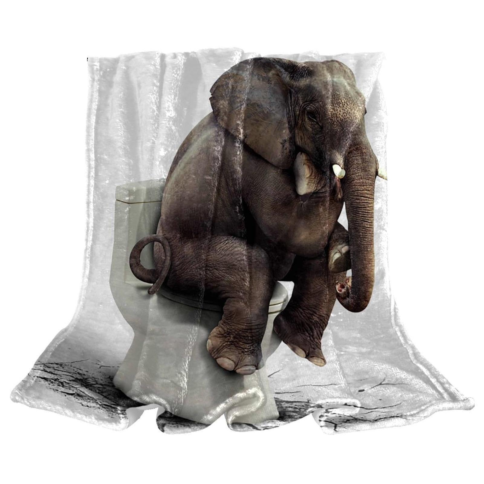 Couverture plaid éléphant drôle le cadeau doudou idéal pour réchauffer un lit d'enfant