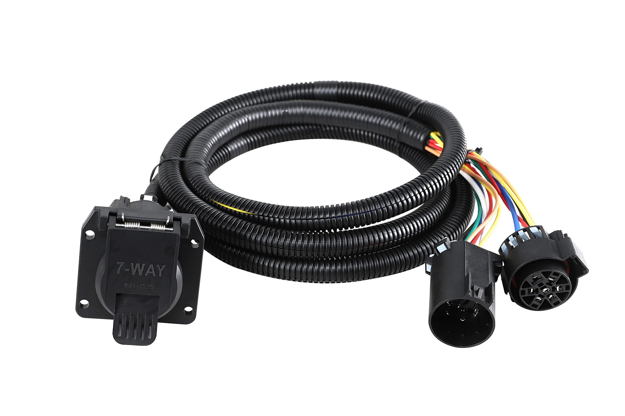 Oyviny Truck Bed 7 Pin Trailer Wiring Extension 7.5 Foot Compatibel with Chevy/Dodge/Ford/GMC/Nissan/Toyota/Ram, Universal Truck Bed Extension for 5th-Wheel and Gooseneck Trailers