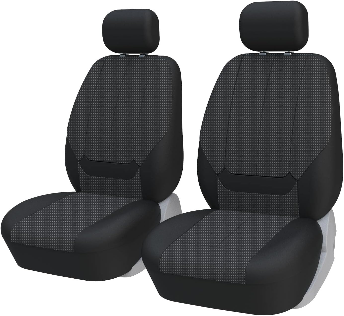 Lot De 2 Housses De Siège Auto Universelles Bicolores Blanc/noir - Maille Respirante, Rembourrage 3mm, Design Football