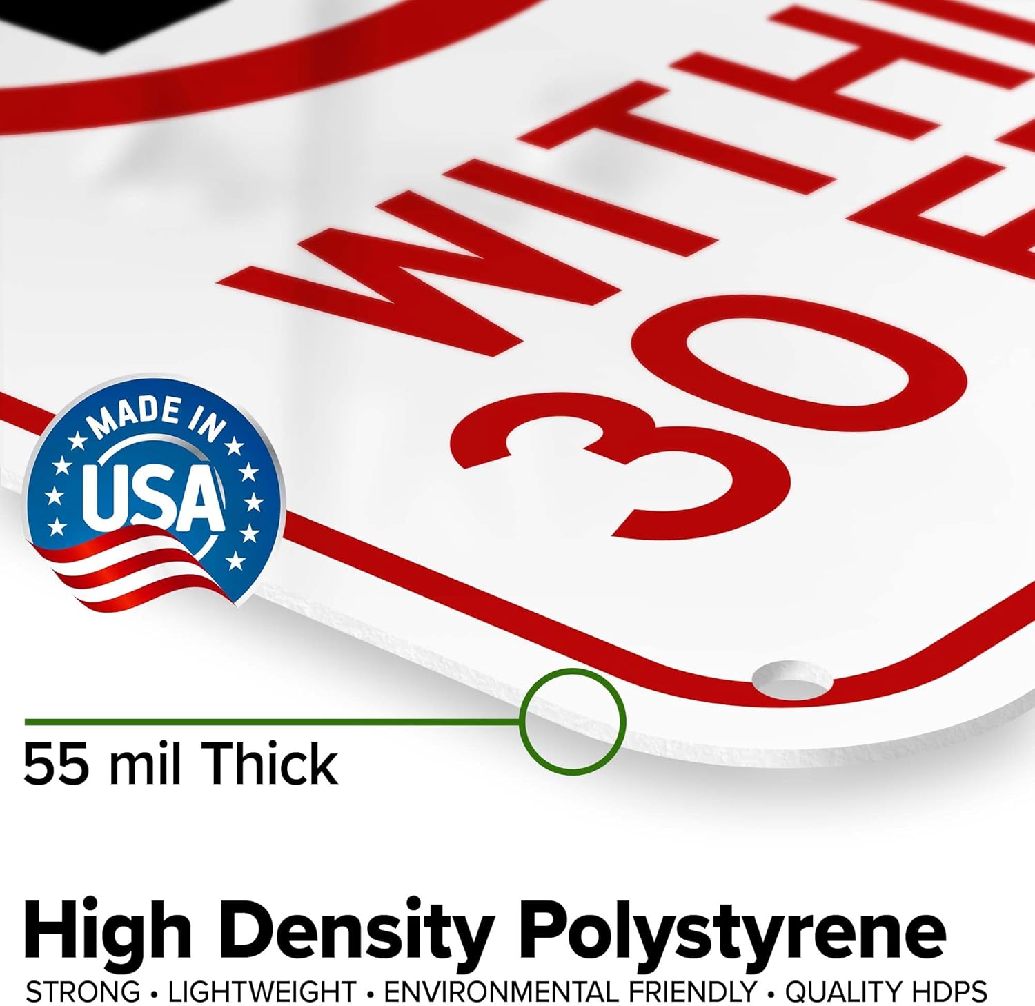 Within 30 Feet With No Parking Symbol Sign, 12x18 Inches, 55 mil thick HDPS (high density polystyrene), Made in USA by My Sign Center