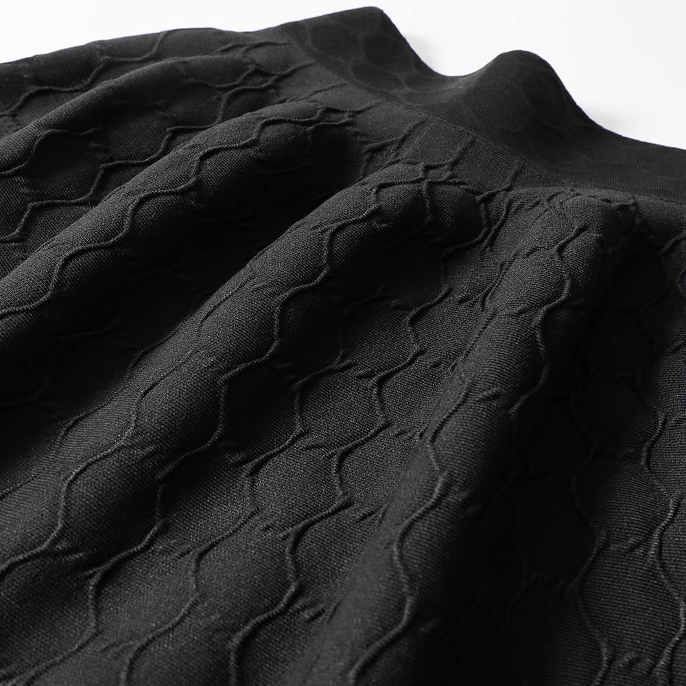 LUKX Damen Strickrock,Damen Minirock Schwarz Elastic High Waist Gestrickt Geometrie Jacquard Faltenrock Vintage A-Line Ruched Herbst Winter Kurzrock Für Mädchen Damen