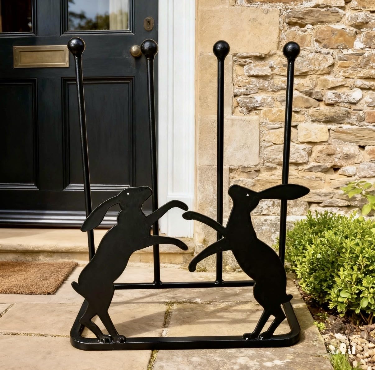 Gap Garden Products Black Feature Boot And Shoe Rack (Boxing Hares)
