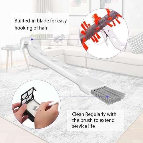 Miniatura 6 de SELECTOP 1785A 2306A Reemplaza 1 paquete de rollo de cepillo para alfombras de mascotas y múltiples superficies y 2 unidades de filtro de vacío 1866