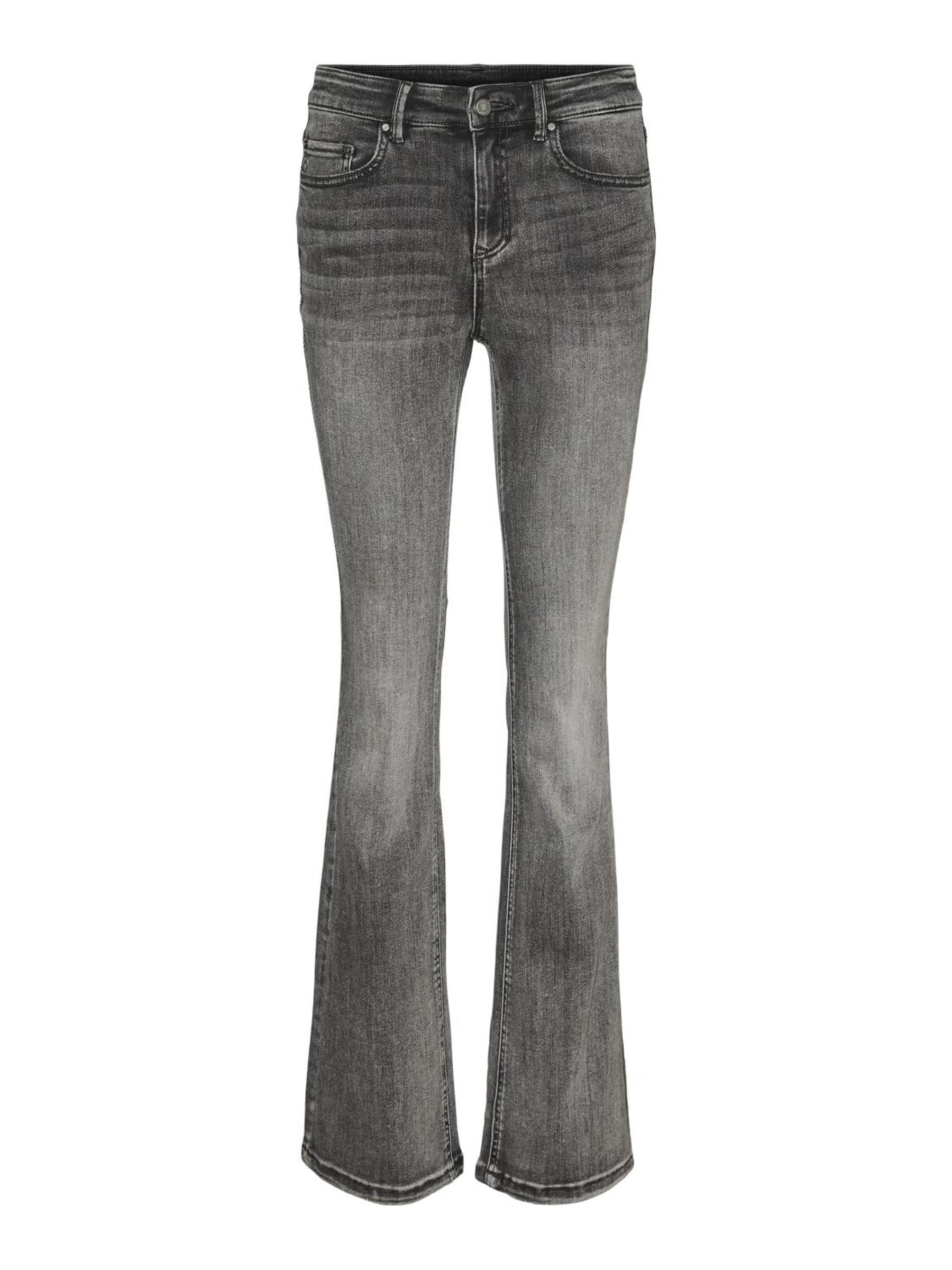 VERO MODA Women's Vmflash Mr Flared Jeans Li213 Noos, Medium Grey Denim, S / 32L