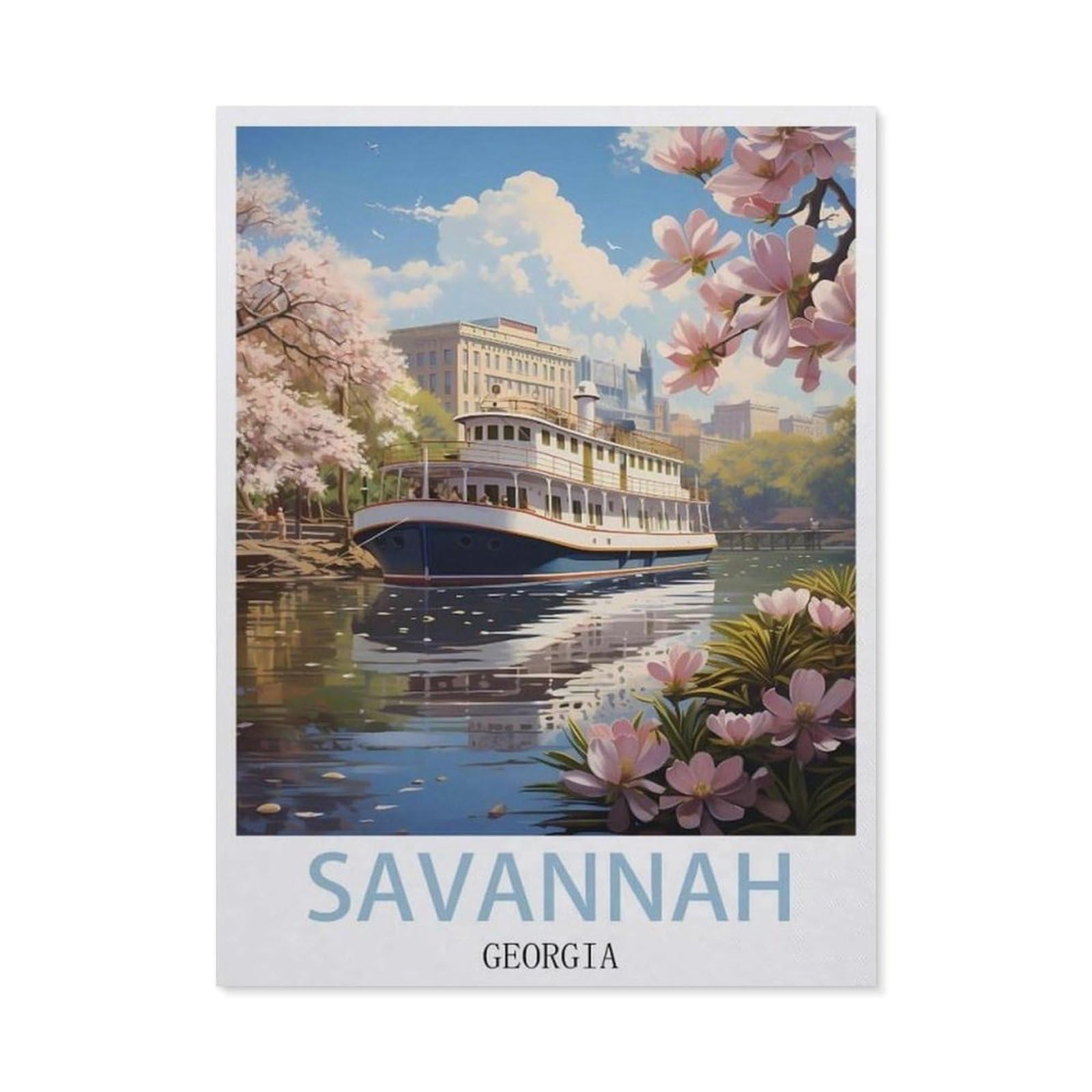 Vintage Metal Tin Sign，Savannah Georgia(15x30cm）