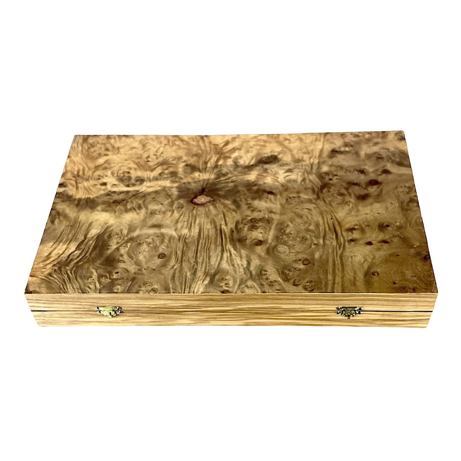 Generic Ensemble de backgammon grec authentique en bois d'olivier fait à la main pour 2 joueurs, à partir de 14 ans