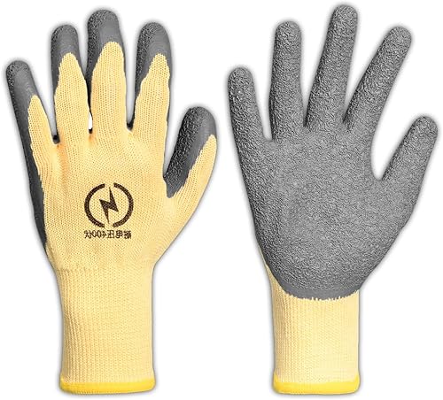 Pumwoy Guantes aislados eléctricos, resistencia al voltaje de 400 V, guantes de alto voltaje para electricista, guantes de trabajo con aislamiento