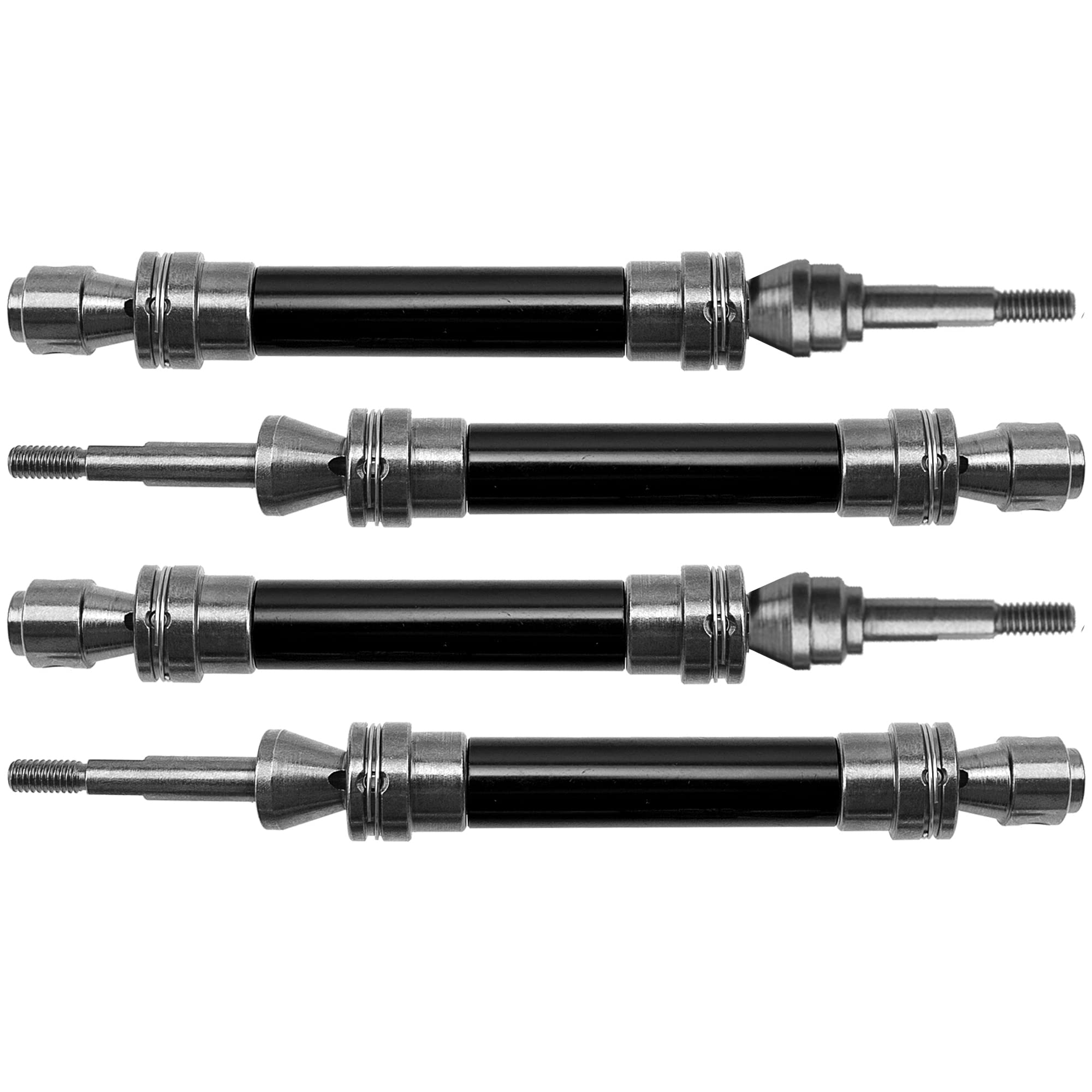 Vgoohobby Front & Rear Universal Drive Shaft CVD w/Wheel Hex Hub Compatible with 1/10 Traxxas Slash VXL 4x4 /Stampede VXL 4X4/Hoss VXL 4X4 RC Car Upgrade Part (Black)