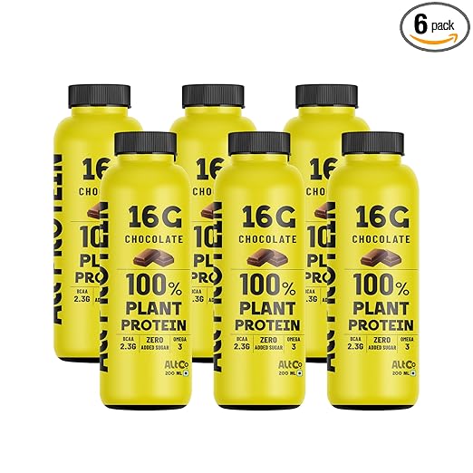Vegan Protein Drink | Chocolate | 16 Gm of Plant Protein | Omega 3 | 2.3Gm of BCAA | Plant based | Lactose Free | (200ml) (pack of 6)