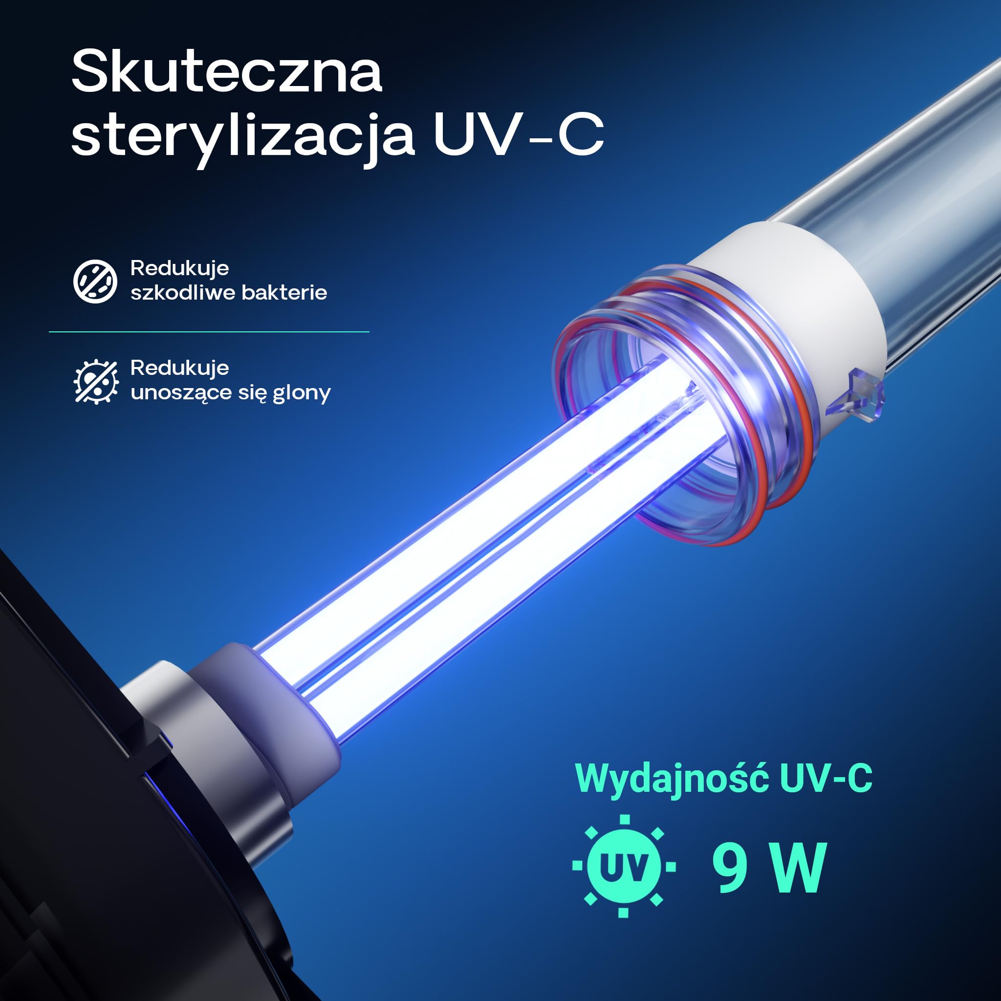 SunSun HW-403B Filtr zewnętrzny do akwarium 9W 1400l/h 3-stopniowa filtracja komorowa UVC klarownik