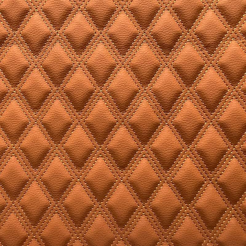Miniatura 3 de Tela de vinilo de piel sintética acolchada con patrón de diamante, respaldo de espuma para techos de auto, tapicería de muebles, 59 x 39 pulgadas