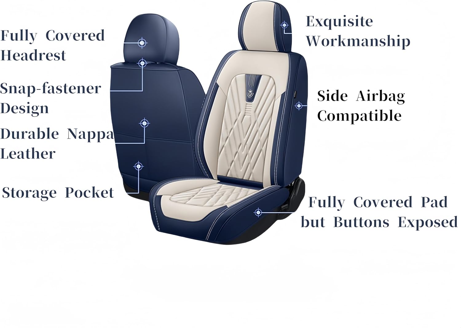 Premium PU Leatherette Car Seat Cover Set Custom Fit for Dodge Avenger 2008-2014 Water-Proof Breathable Faux Leather Seat Cushion Protectors (Full Set 5 Seats,Black Red)