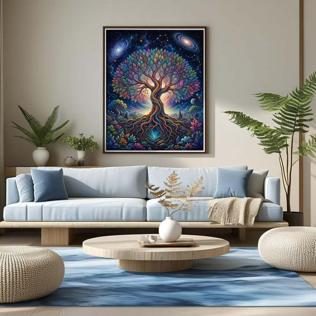 Diamond Painting Árbol de la Vida Kit, Manualidad Creativa100x130cm C8-144