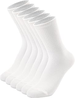 DOKUTOKU Women's Lightweight Thin Crew Calf Socks 3-12 Pack Size 6-9 Breathable Cotton Comfort Daily Sports