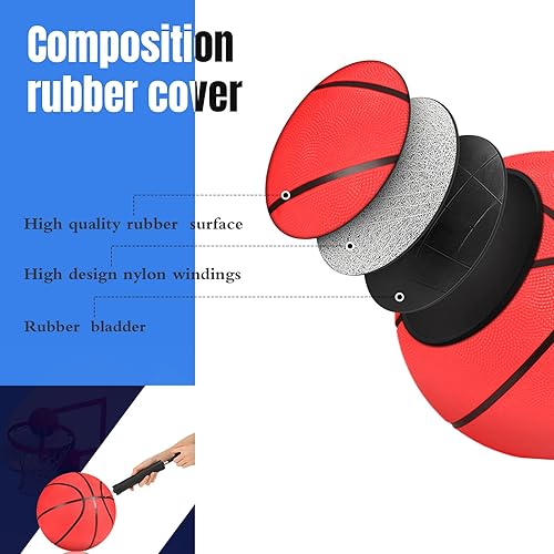 Miniatura 9 de Lenwen Paquete de 20 pelotas de baloncesto de goma de tamaño oficial 7 (29.5 pulgadas), para interiores y exteriores, con inflador, juego de