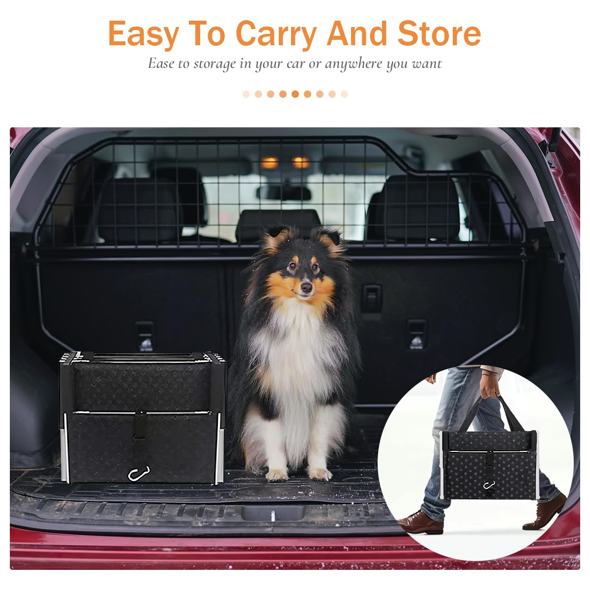 Escalier pour chien, voiture, 6 marches, pliable, jusqu'à 85 kg, pour grands chiens et animaux âgés, échelle pour chien en aluminium, 80 cm de haut, pour camions et SUV