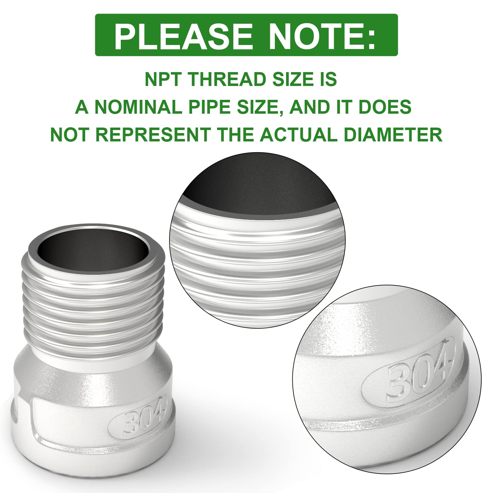 TAISHER 10PCS Forging Of 304 Stainless Steel Of Air Hose Fittings, 6MM Barb X 1/4" MBSP Pipe Adapter With With 10PCS Hose Clamp