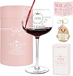 50th Birthday Gifts for Her,Vintage 1976 Platinum Print Wine Glass, 50th Birthday Decorations for Women, 1976 50 Year Old Gift Ideas for Women, Wife, Friends - 16Oz Wine Glass