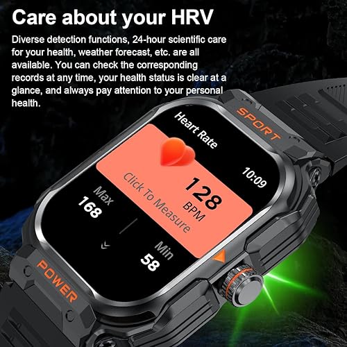 Miniatura 6 de Reloj inteligente con auriculares para hombre, reloj militar, responder/hacer llamadas, reloj inteligente con rastreador de fitness, rastreador de