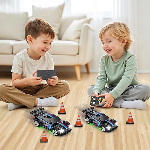 Miniatura 6 de SASBSC Mini autos de juguete RC para niños y adultos, auto de control remoto con aplicación de 2.4 GHz con luces y 3 modos de velocidad, auto de