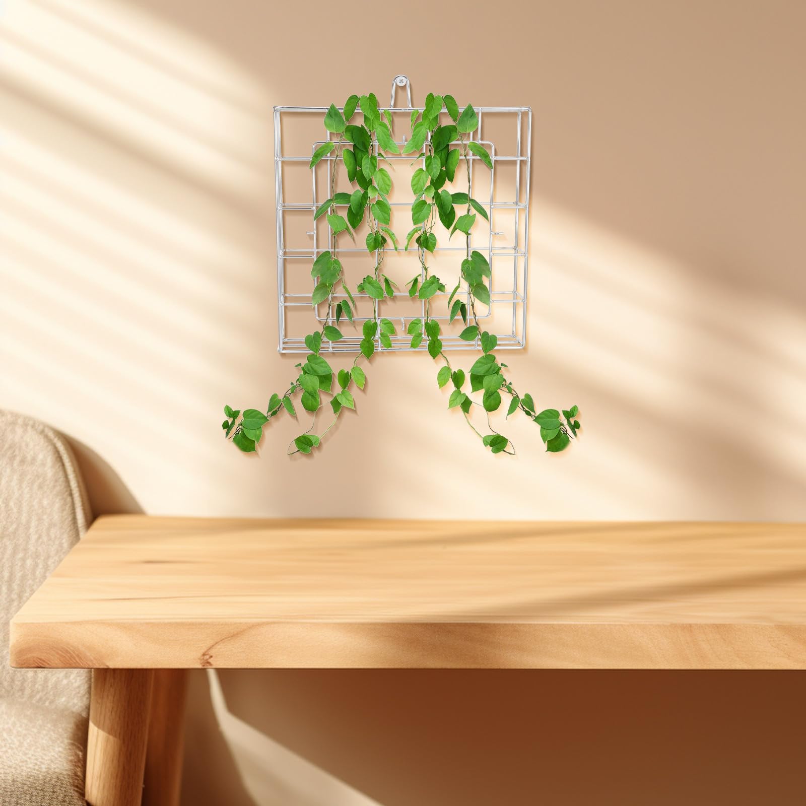 KICHOUSE Wandhalterung für Geweihfarn – Wandpflanzkorb aus Edelstahl für Orchideen, Epiphyten, Balkonpflanzen, Plattenfarne – Hängender Blumenrahmen 10,5 x 6,3 Zoll