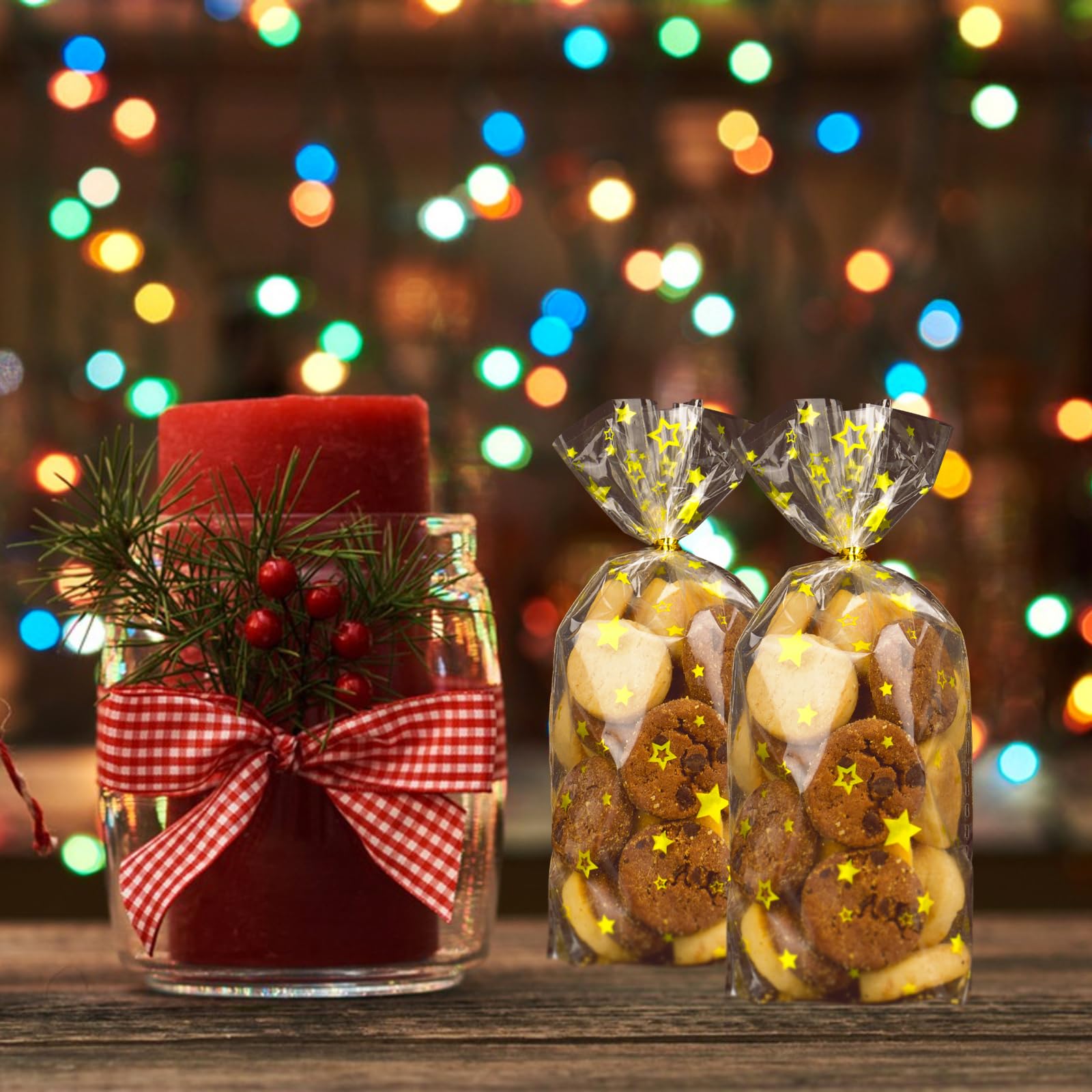 Sachets Transparents Motif Étoilles 200pcs Sac OPP 20x30cm Sachet