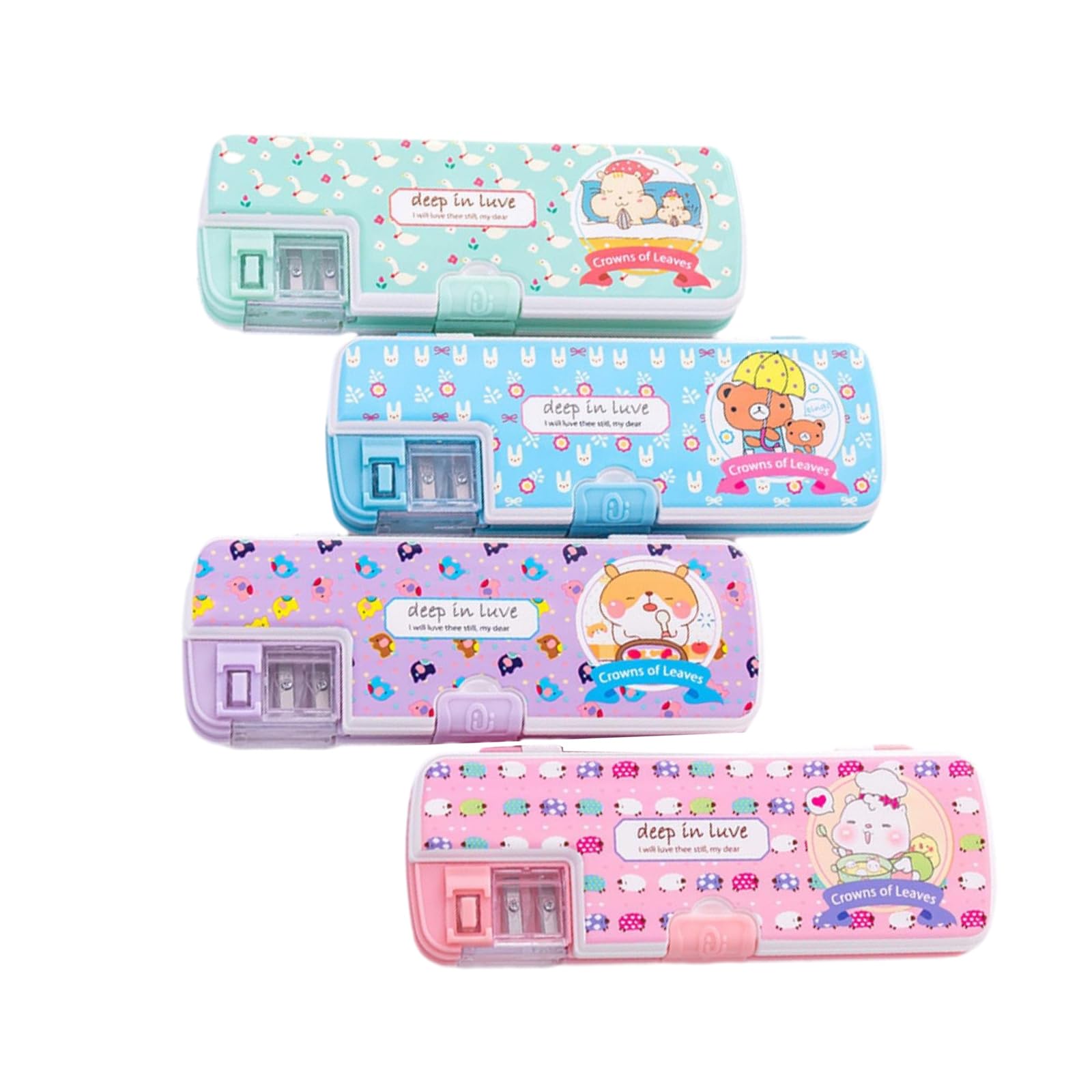 Korean Version Cartoon Plastic Multifunctional Pencil Case, Student Creativity With Pencil Sharpener Pencil Case-Randomly select one