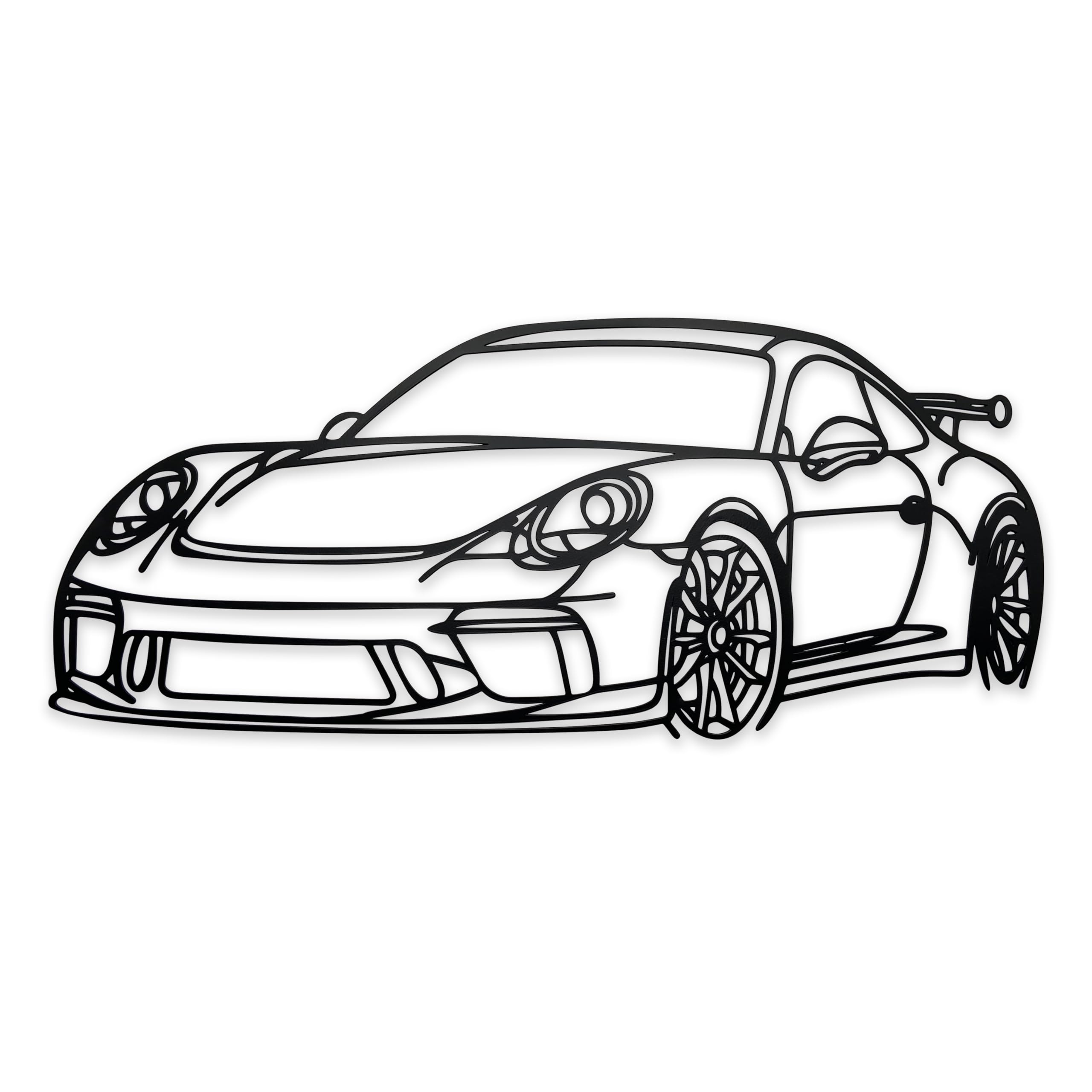 Metal Car Wall Art Decorations, Unique Car Silhouette Room Decor for Men, Cool Teen Boy Room Decor Car Guy Gift, Car Accessories, 15.7'' x 6.8'', Black