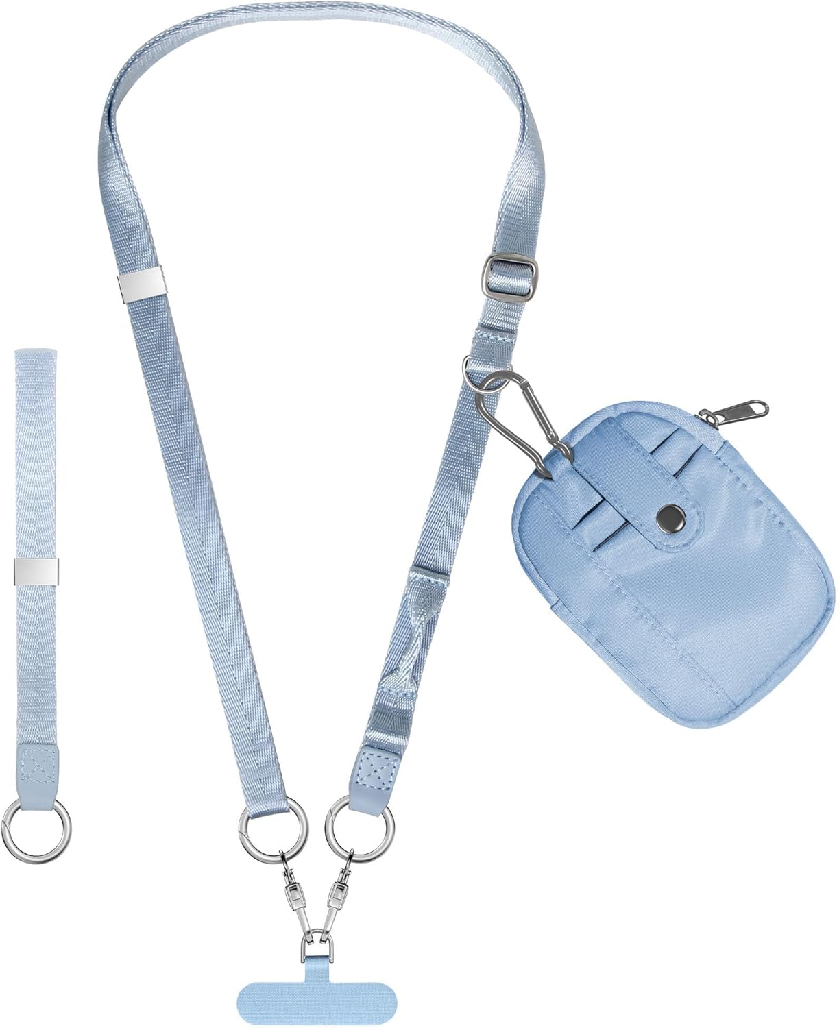 2 in 1 Phone Lanyard with Wallet, Anti Theft Phone Strap Crossbody Adjustable Phone Wrist Strap For Women Men