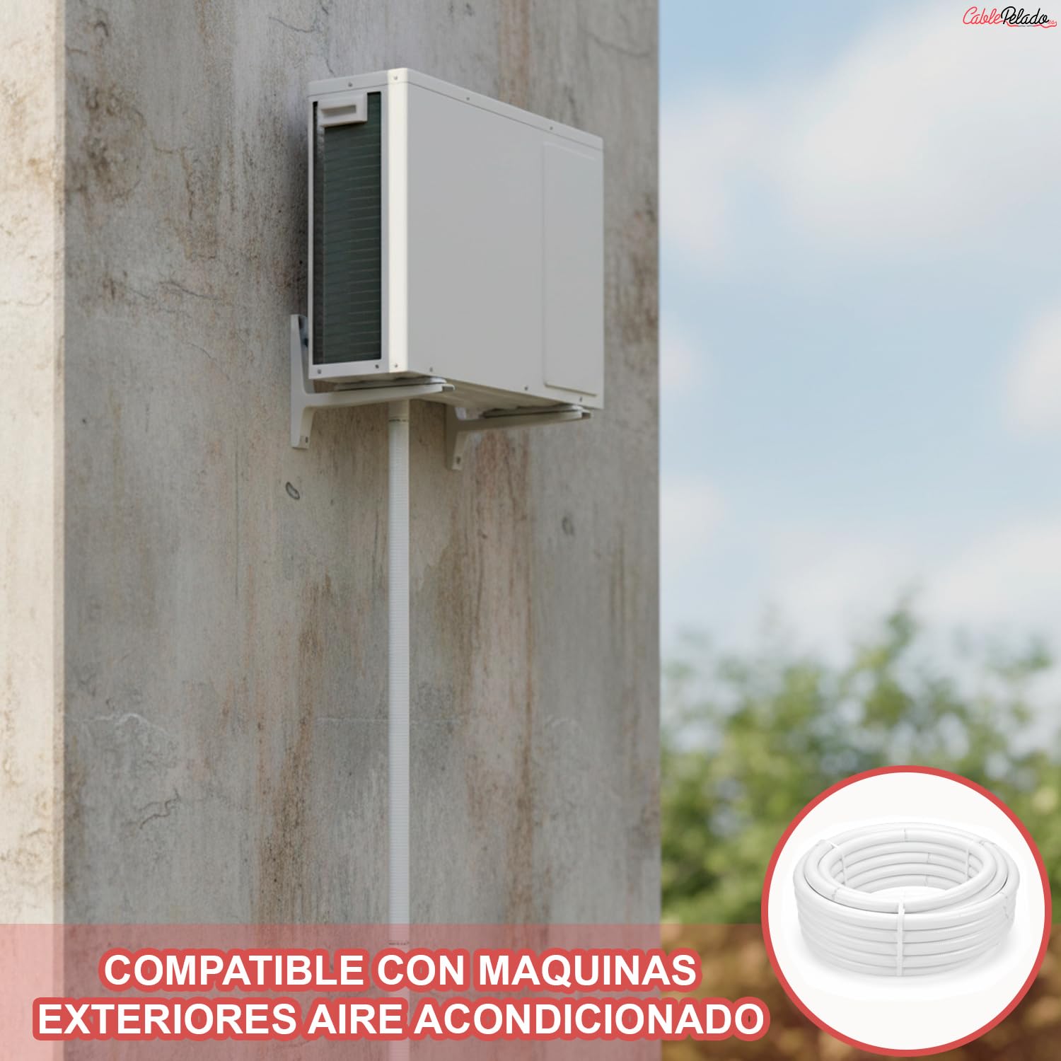CABLEPELADO - Tubo Flexible Hidrotubo de PVC 16 x 20 mm | Bobina de 25 Metros | Resistente a Presión 30 Bar y Productos Químicos | Blanco