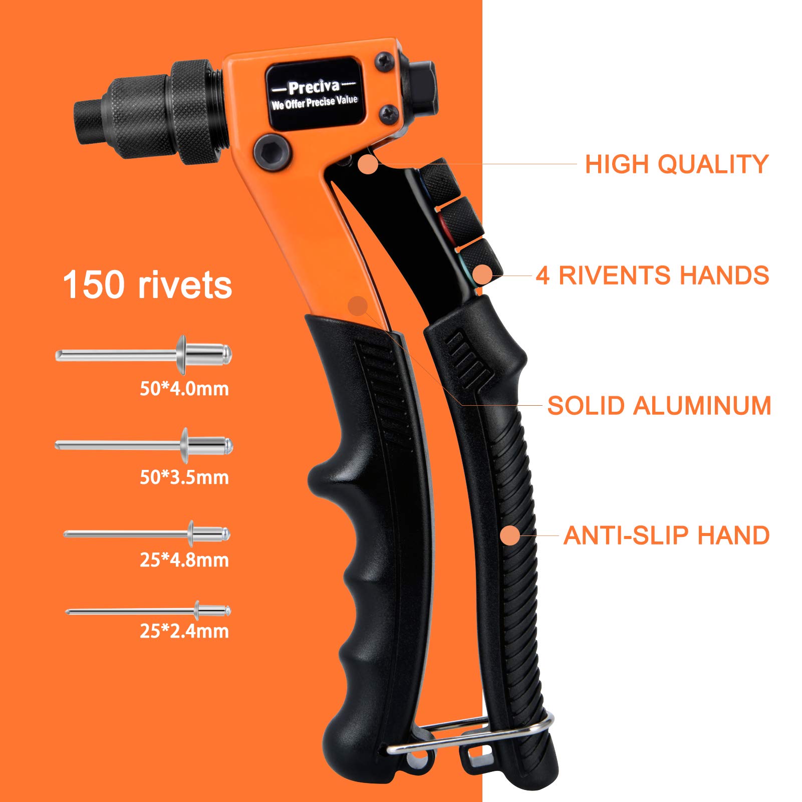 ZIOYA Rivetti Per Cuoio 360 Set Metalliche Tubolari Rivetti 6mm/8mm - Foto 9