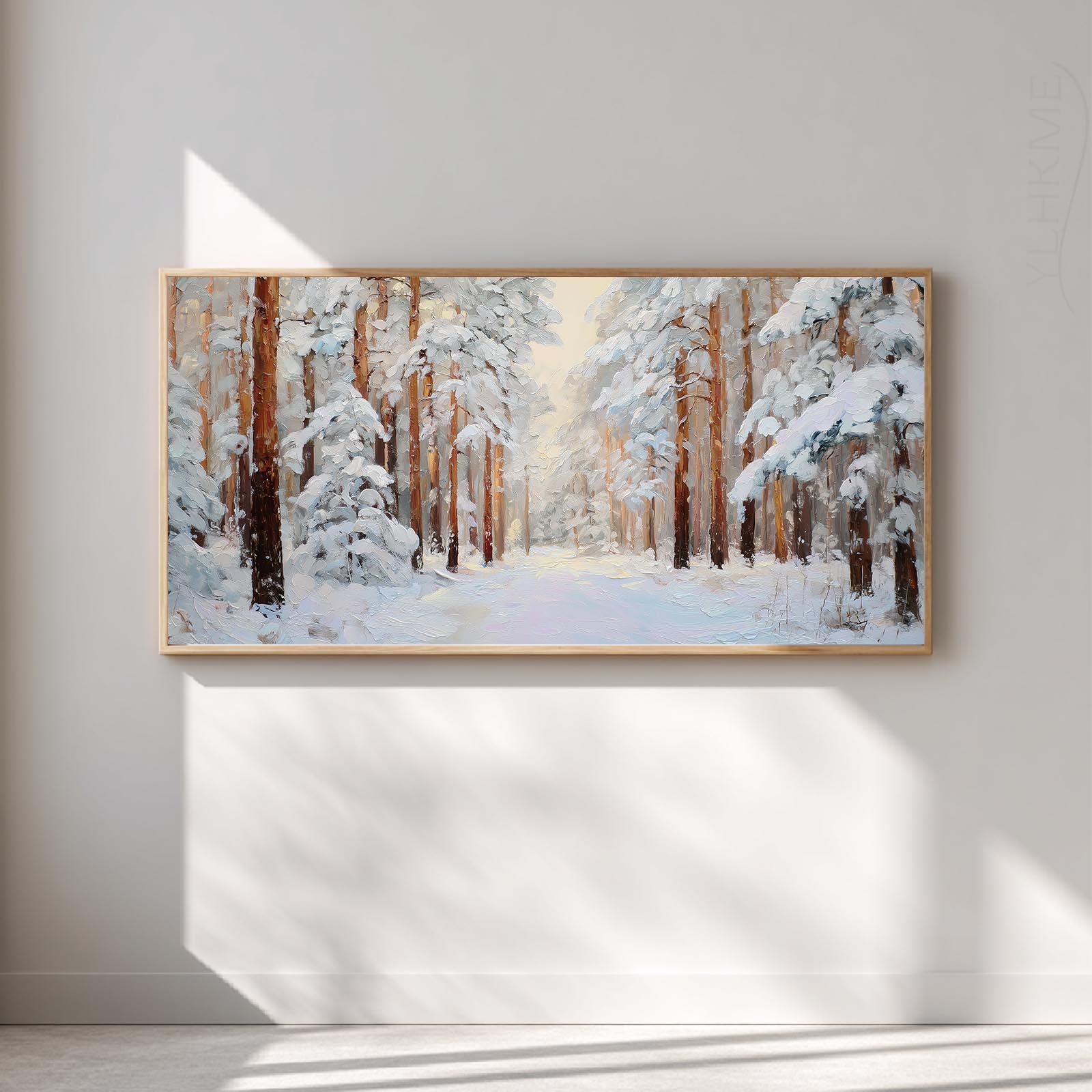 YLHKME Bilder Auf Leinwand, Winterlandschaft Natur Schnee Modern Leinwandbilder Kunstdruck Wandbilder Für Wohnzimmer Schlafzimmer Wohnkultur Deko (80X160CM,D-Ungerahmt)