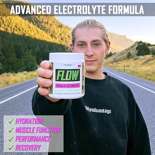 Miniatura 4 de Polvo de electrolitos Flow + BCAA Keto  Fórmula atlética mejorada - Apoya el rendimiento muscular, hidratación y recuperación, sin azúcar y vegano,