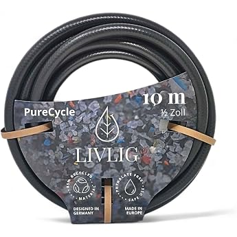 LIVLIG PureCycle Garden Hose 1/2 Inch 10 m Made from 85% Recycled Material