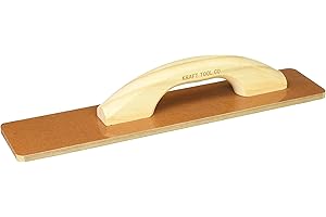 Kraft Tool SE Laminated Canvas-Resin 16"X3-1/2" Hand Float With a Wood Handle (CF505)