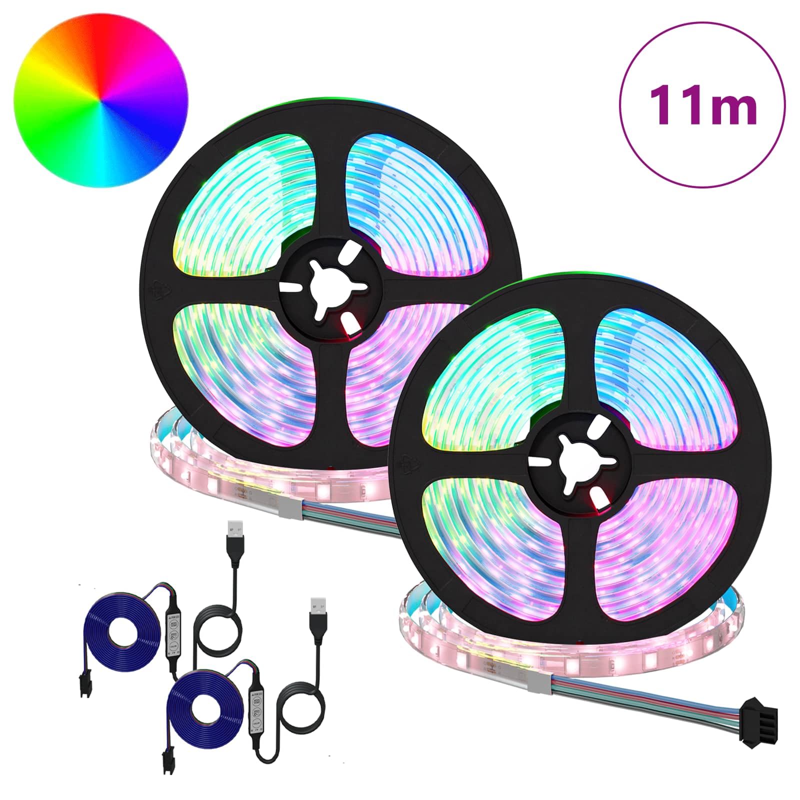 Tira LED 2 pcs Negro y Transparente 5500 mm Cobre y plástico,Casa y jardín,Iluminación,Mangueras y guirnaldas de Luces,0.75kg-3429132