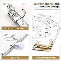 Vista 306 de Ospelelf Mini 3 Ring Binder, 2 Inch, Cute Pink Marble Binder for 5.5" x 8.5" with 5 Tab Dividers, File Folder Labels and Low Profile Clipboards