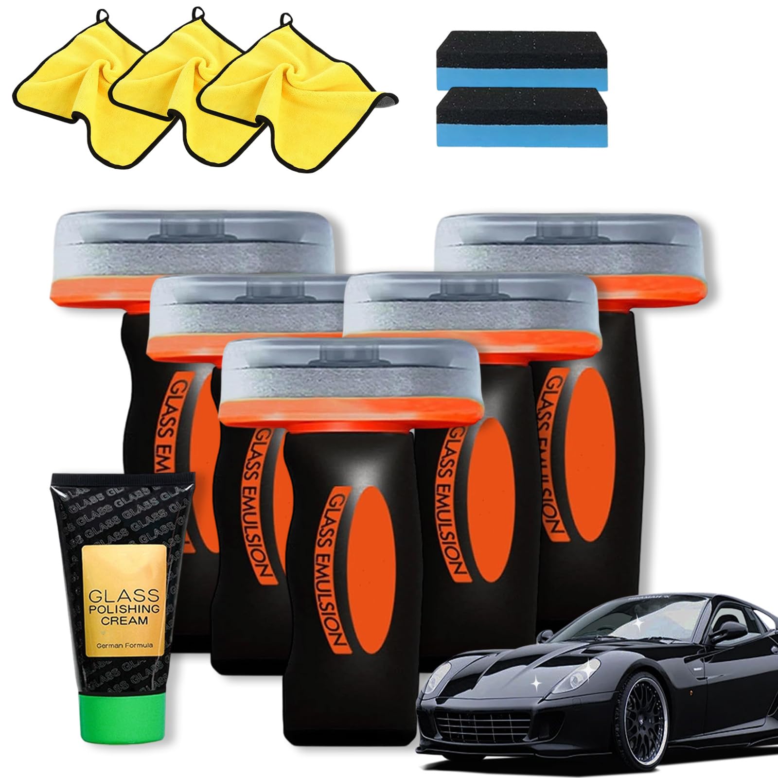 Auto Glasreiniger & Glass Emulsion Cleaner, Glass Oil Film Cleaner, Effektiver Scheibenreiniger Auto für Windschutzscheiben, Beseitigt Ölfilme & Schmutz, Verbessert Sicht und Fahrsicherheit (5PC)