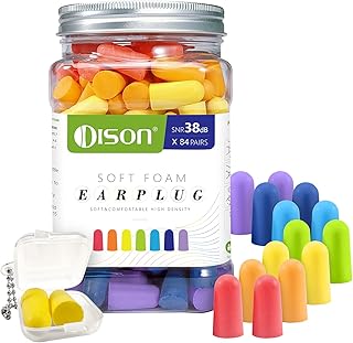 84pairs Foam Ear Plugs, 38dB Soft Sleep Earplugs, Noise Cancelling, Sound Blocking for Sleeping/ Working/ Learning/ Shooti...