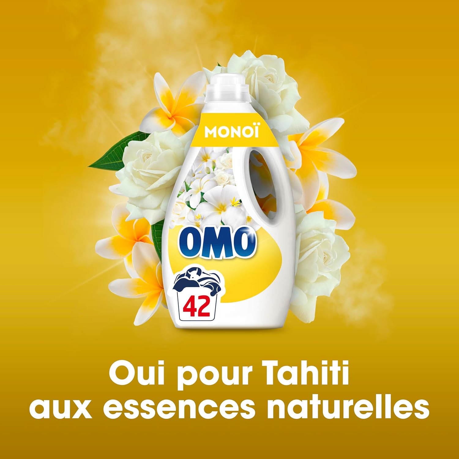 OMO - Lessive liquide Oui pour Tahiti - 210 lavages - Monoi - propreté éclatante & parfum longue durée aux essences naturelles (lot de 5x42) — vue 7
