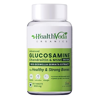 HEALTH VEDA ORGANICS PRIVATE LIMITED Organics Plant Based Glucosamine Chondroitin & MSM I Supports Healthy Joint, Bones 