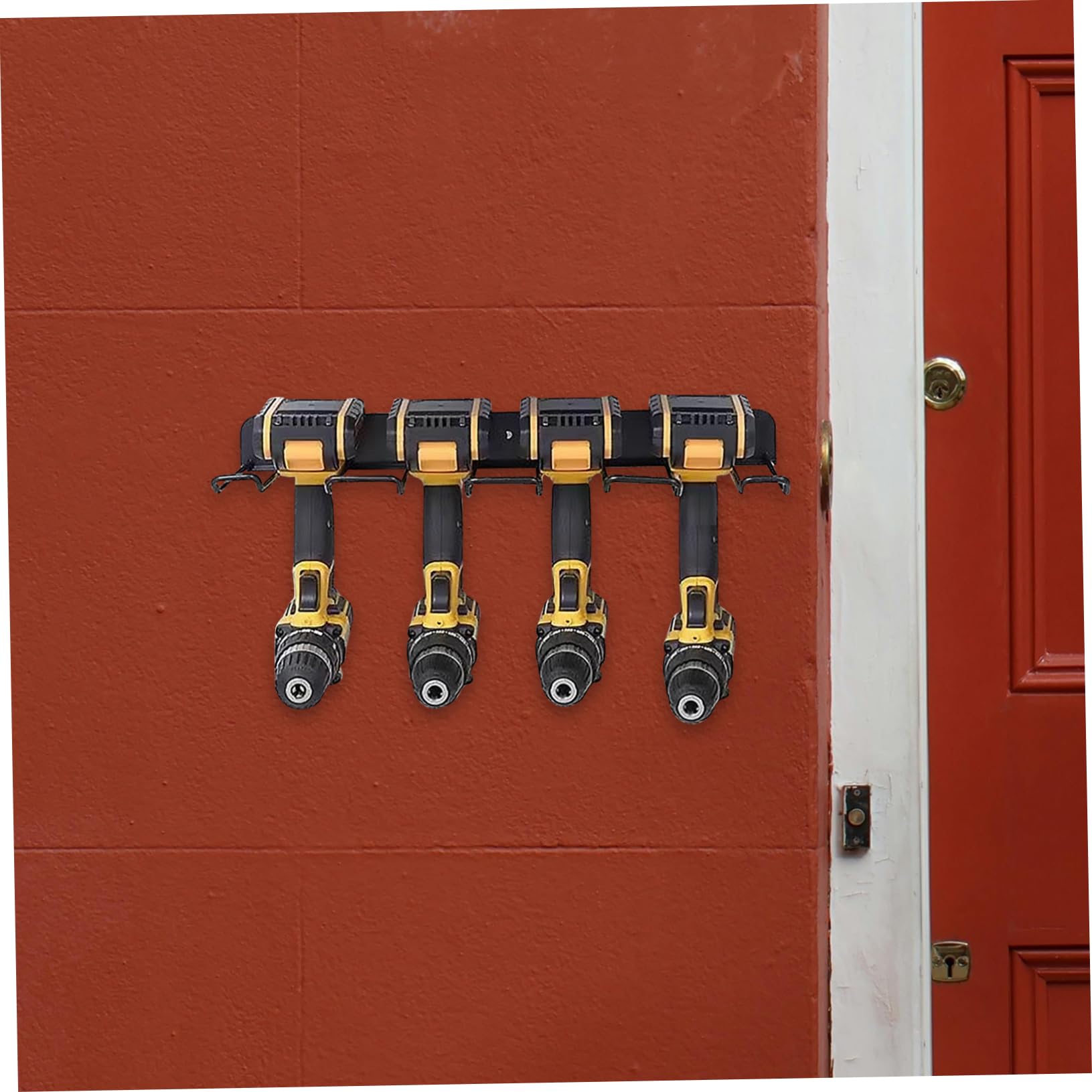 SOLUSTRE Werkzeugregal Organizer aus Kohlenstoffstahl Vielseitiger Werkzeugständer zur Wandmontage Leichter Aufbau für Garage und Werkstatt Schwarzes Metall Lagerregal