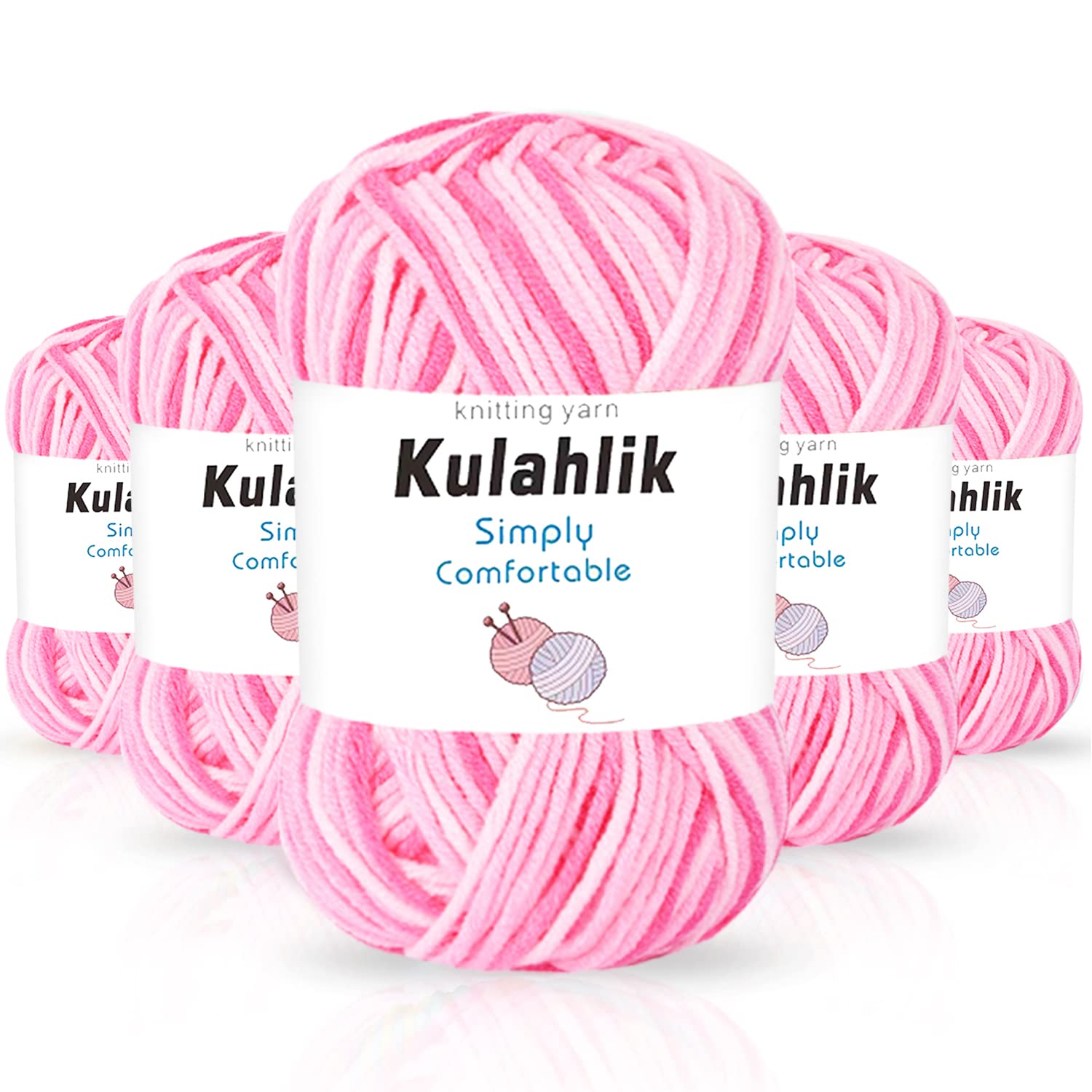 250g(5x50g) Acrylic Yarn for Crochet/Knitting, Colorful Gradient Yarn Thread, 5 Rolls Skeins, Perfect for Any Knitting Crochet and Crafts Mini Project — view 68
