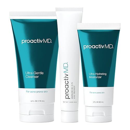 Proactiv MD Adapalene Gel - Kit de acné - con tratamiento de acné en gel adapaleno limpiador facial de té verde e hidratante con ácido hialurónico