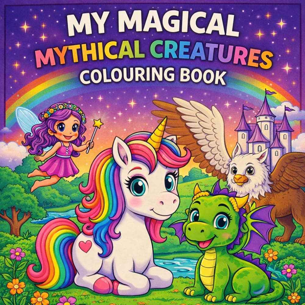 The magical mythical colouring book: Fun mythical creatures and tracing words