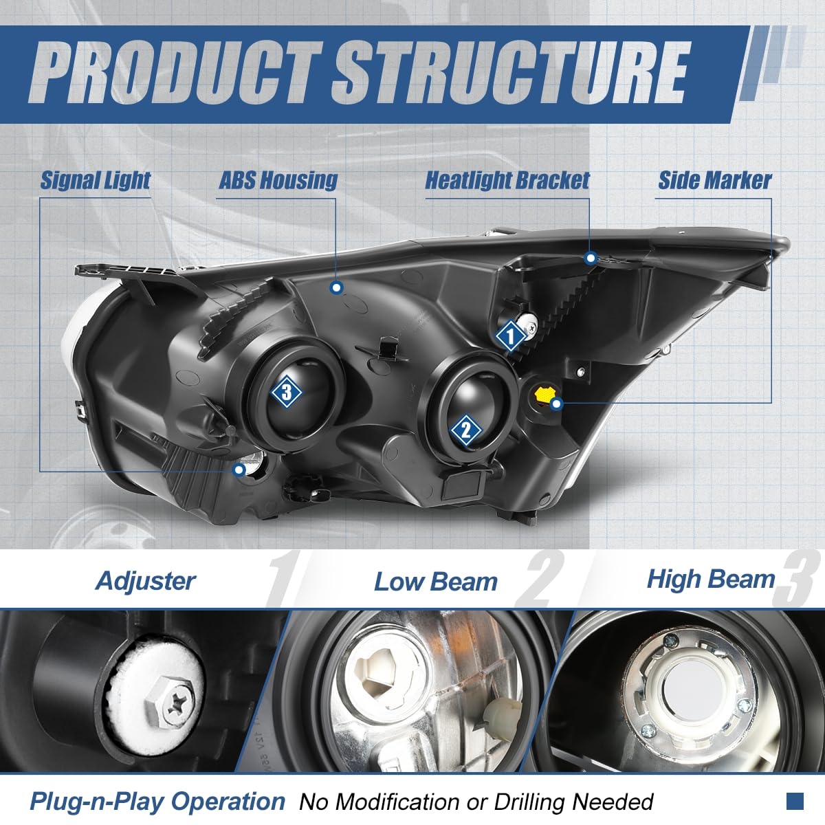 Amazon.com: Auto Dynasty FO2503357 Factory Style Halogen Headlight  