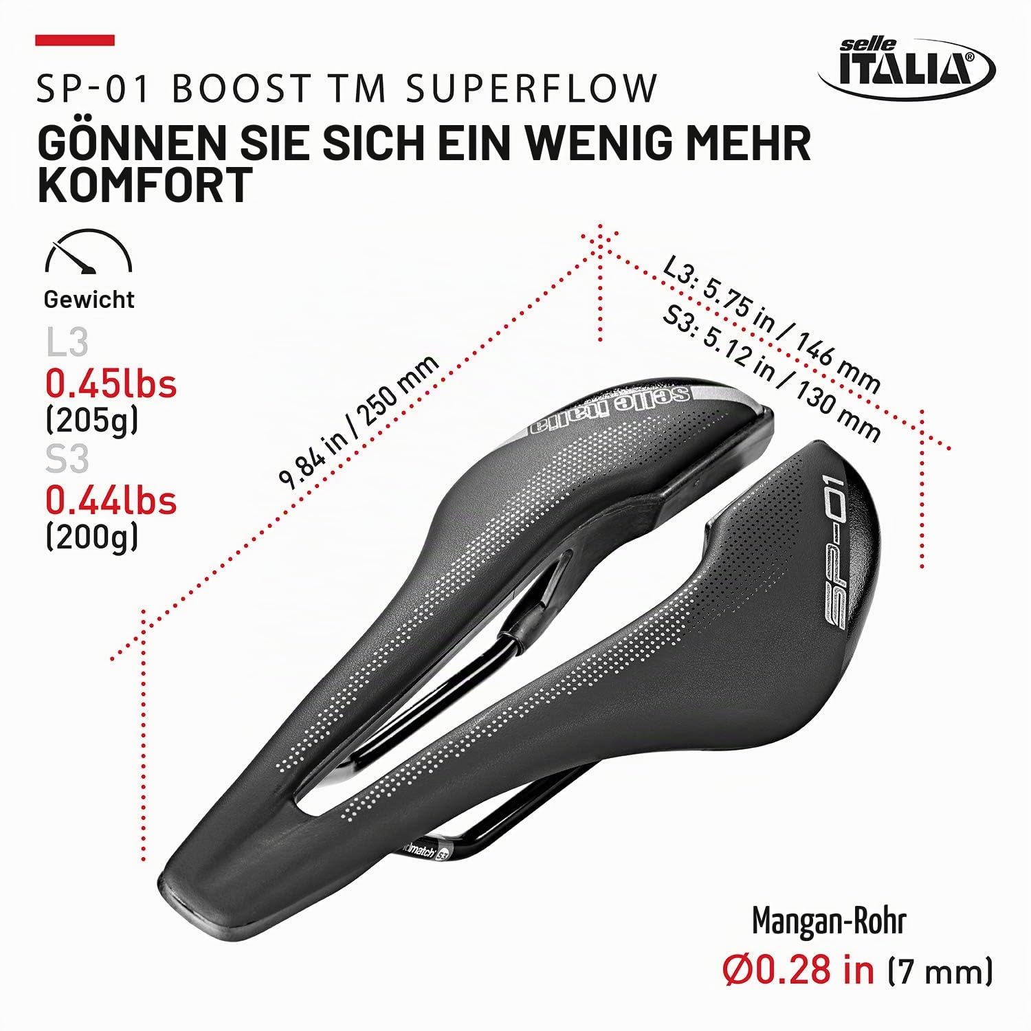 Selle Italia Sp01 Boost Tm Superflow Sattel Black