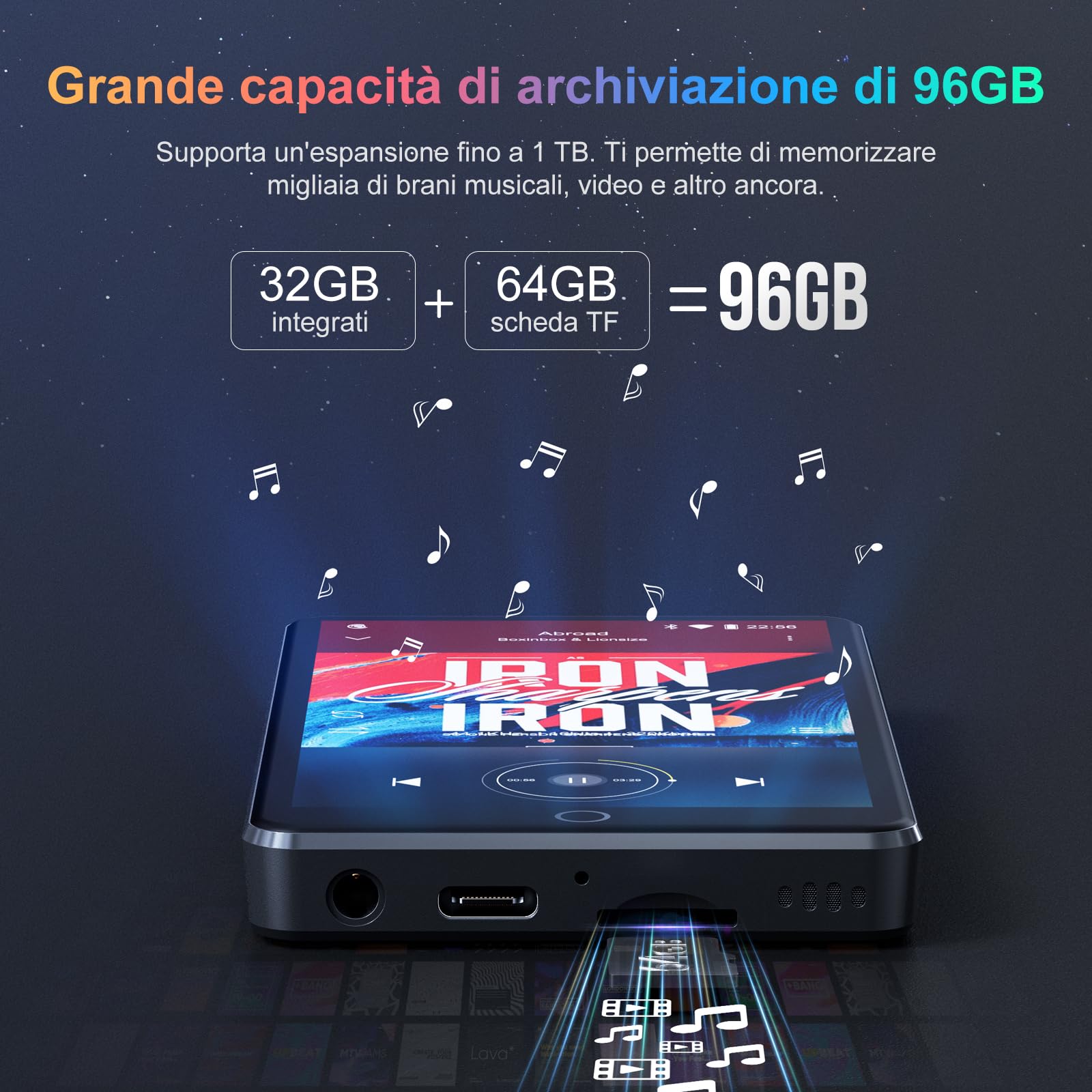 Fanvace 96GB MP3 Players With Bluetooth Camera, Android 13 MP3 MP4 Players With 4" Touchscreen And Speaker, 4GB RAM & 32GB ROM, Wifi MP3 Players With - View #7
